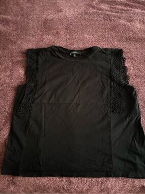 Banana Republic Black Lace-Trim Sleeveless Tank